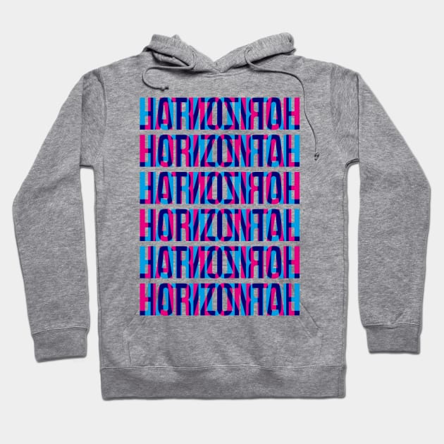 Horizontal Typography Stack (Cyan Magenta Blue) Hoodie by John Uttley